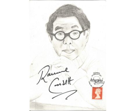 Ronnie Corbett signed 8x6 pencil portrait drawing. Good Condition. All signed items come with our certificate of authenticity