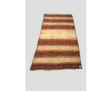 Banded flatweave cover, possibly woven by the Turkmen of the Kunduz area, north east Afghanistan, first half 20th century, 11