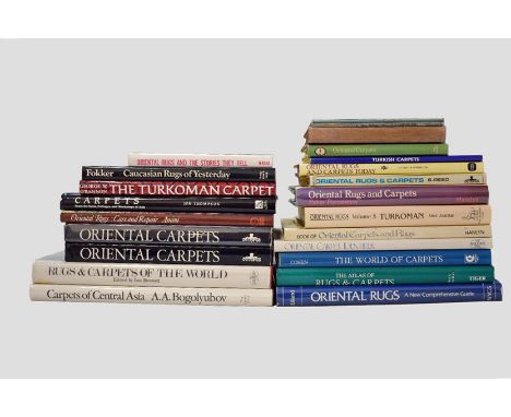 Collection of books relating to carpets, rugs and textiles, including Black, David, A Comprehensive Guide for the Buyer and C