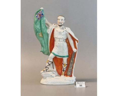 19th Century Staffordshire pottery portrait figure 'C/S Parnell', 35cm high approx. (B.P. 21% + VAT) Some wear to paint in pl