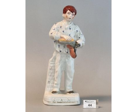 19th Century Staffordshire pottery flat backed portrait figure '6AM', 31cm high approx. (B.P. 21% + VAT) Minor wear in places