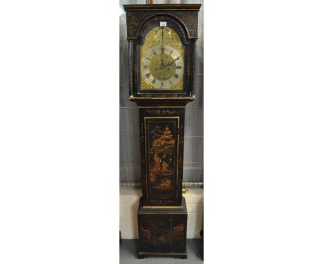 18th Century Scottish 8 day longcase clock by Charles Lunan of Aberdeen (1760-1816), having chinoiserie lacquered case with f