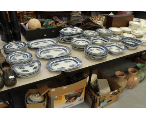 Large quantity of blue and white Spode 'Matlocks Oxford Street' dinner wares