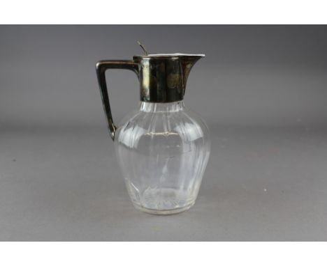 Glass silver topped decanter (af)
