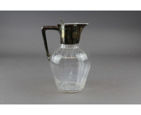 Glass silver topped decanter (af)