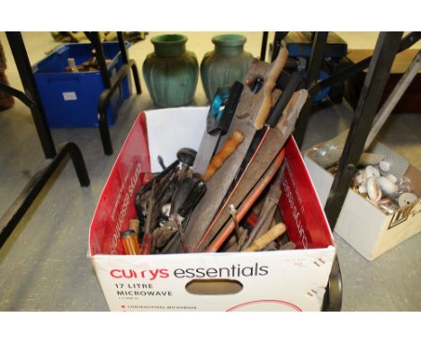 Box of assorted tools