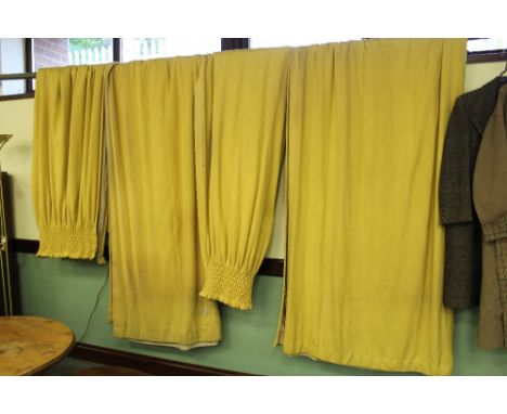 Four heavy lined curtains (Approx 8ft Drop)