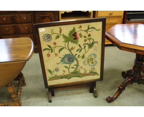 Firescreen with embroidery panel
