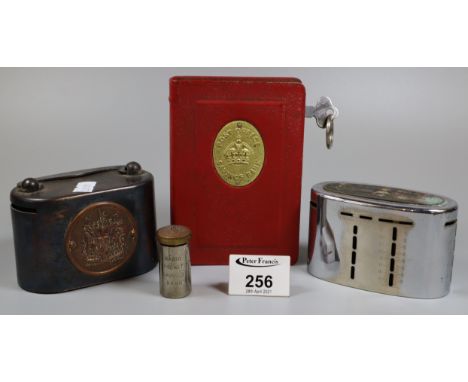 Four vintage Post Office and Lloyds savings, money/bank boxes. (B.P. 21% + VAT) 