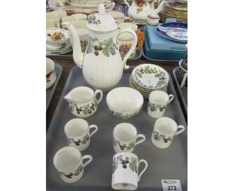 Part Royal Worcester fine bone china 'Lavinia' design coffee set marked Z2821, including; coffee cups and saucers, milk jug, 