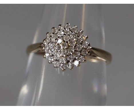 9ct gold diamond cluster ring.  Ring size K&1/2Weight approx 2.2 grams.(B.P. 21% + VAT) 