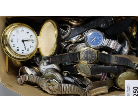 Collection of pocket and wristwatches and similar items, 8A Smiths jewels, 7 jewels alarm clock, spares and repairs etc.(B.P.