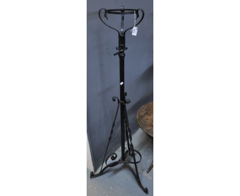 Wrought iron standard oil burner lamp base. (B.P. 21% + VAT) 