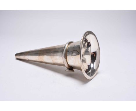 An Asprey &amp; Co silver vase, Birmingham 1908, of trumpet form with securing screw to the upper body, 20.5cm long, weight a