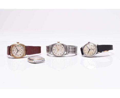 Four gentleman's wristwatchesCirca 1950-55 with jewelled manual wind movements and including: A Rotary gold-plated Super-Spor