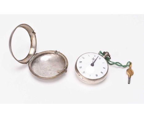An 18th-century silver pair case verge pocket watchDate: Outer case hallmarked for Birmingham 1792, watch case hallmarked for
