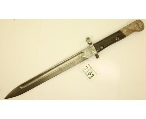 German WWII Mauser K98 bayonet, blade L: 25 cm, lacking scabbard. P&amp;P Group 2 (£18+VAT for the first lot and £3+VAT for s
