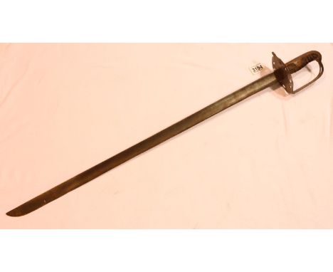 An 18th / early 19th century dress sword in semi-relic condition, possibly British Navy dress, marks to hilt indistinct, blad