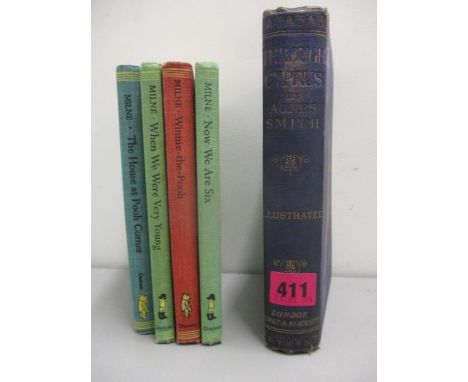 Four Winnie the Pooh reprint books and Through Cyprus by Angus Smith along with an Etom 8 cine camera 