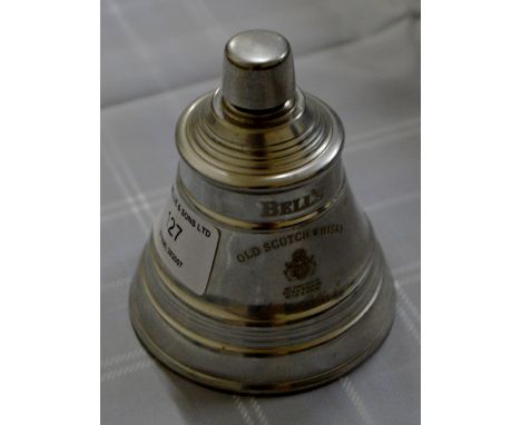 RARE BELL'S PEWTER WHISKY DECANTER - 5CL (EMPTY)     