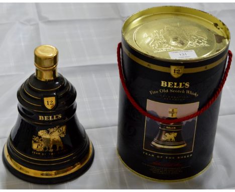 BELL'S WADE WHISKY DECANTER - THE YEAR OF THE SHEEP 1991, SEALED &amp; WITH ORIGINAL TUBE - 75CL, 43%