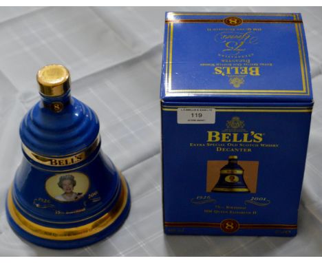 BELL'S EXTRA SPECIAL OLD SCOTCH WHISKY DECANTER - THE QUEEN ELIZABETH II 75TH BIRTHDAY, SEALED & WITH ORIGINAL BOX - 70CL, 40