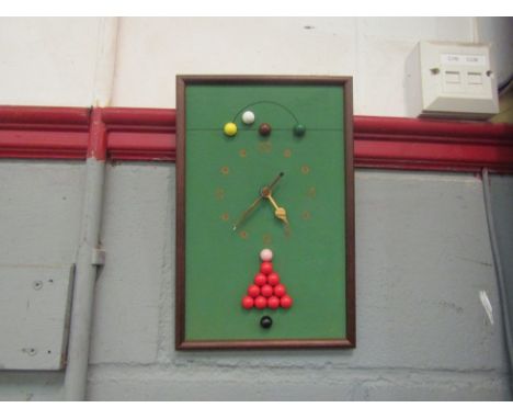 A wall clock with snooker table design 29cm x 19cm 