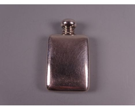 A PLAIN SILVER MINIATURE POCKET FLASK with screw top, Birmingham 1913 by A & J Zimmerman