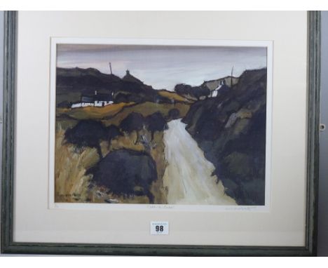 WILF ROBERTS coloured limited edition (6/10) artist's proof print - Anglesey landscape entitled 'Dallt-y-Capel', signed in fu