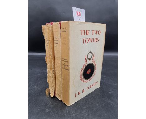 TOLKIEN (J R R):&nbsp;Lord of the Rings Trilogy, 3 vols, 11th/8th/8th impressions 1961, dustjackets, vol.1 heavily browned an
