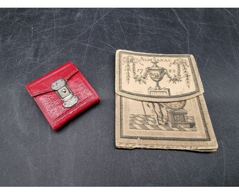 MINIATURE ALMANAC:&nbsp;Almanac for 1782, London, Company of Stationers: 12pp inc. printed card covers closing wallet-style, 