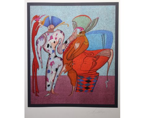 Mihail Chemiakin (New York, Russia born 1943) "Untitled VII" Color serigraph. Numbered (32/225) lower left. Pencil Signed low