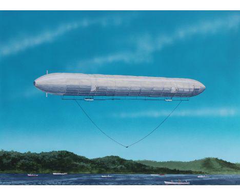 Steve Ferguson (B. 1946) "1900 - Original Zeppelin" Signed lower left. Watercolor on Illustration Board. Provenance: Collecti