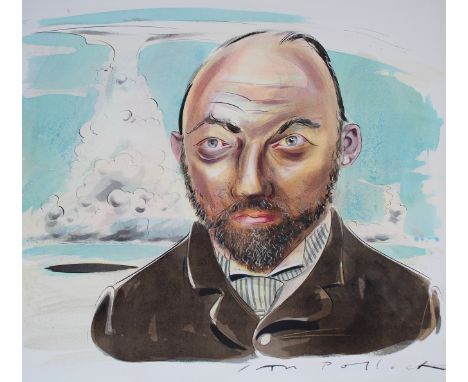 Ian Pollock (B. 1950) "Thomas Hardy" Signed lower right. Watercolor on Illustration Board. Provenance: Collection of James A.