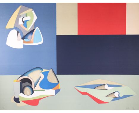 Jean Helion, (French, 1904-1987) Composition. Color Lithograph. Pencil signed lower right. Pencil numbered (2/150) lower left