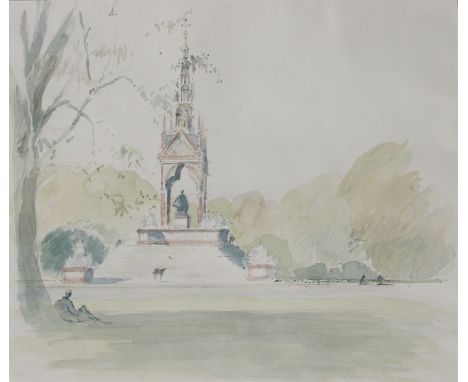 Sir Hugh Casson (United Kingdom, 1910 - 1999) "Albert Memorial". Watercolor. This painting was originally published on the Fl