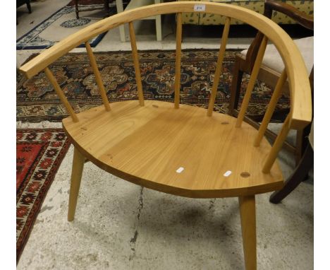 A modern beech and ash stick back chair with wide and shaped seat on turned tapering legs CONDITION REPORTS 76cm (w) x 52cm (