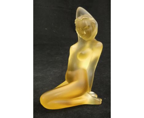 A Lalique glass nude in amber CONDITION REPORTS Some very light minor surface scratches, generally overall in good condition.