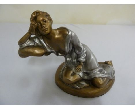 Ceramic painted figurine of a lady, signed Heath