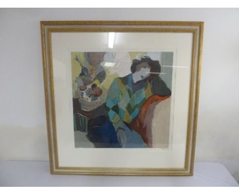 Isaac Tarkay framed signed lithograph of a lady, 73 x 73.5cm
