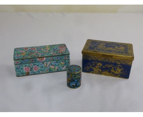 A Spode china box, a Chinese enamel box and a cloisonn‚ circular box