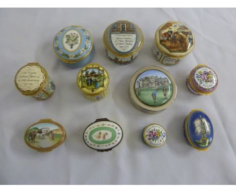 A quantity of Halcyon Days covered trinket boxes  (11)