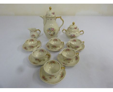 Rosenthal Sanssouci coffee set to include coffee pot, milk jug, sugar bowl and six cups and saucers