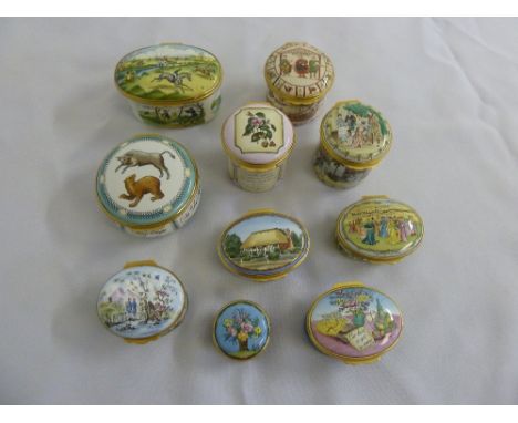 A quantity of Halcyon Days covered trinket boxes  (10)