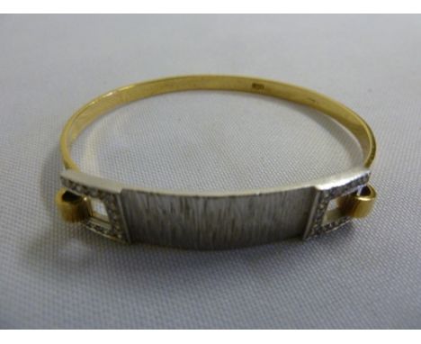 18ct gold and diamond bangle, approx total weight 16.9g