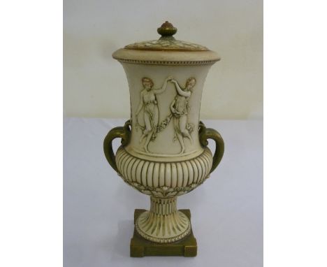 A ceramic campagna form classical style vase and cover