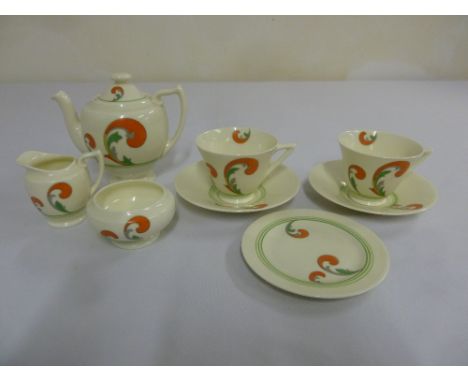 Royal Doulton tea for two circa 1920, to include teapot, milk jug, sugar bowl, cups, saucers and a plate