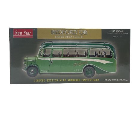 Sun Star Bedford OB limited edition 1:24 scale Duple Vista Coach 5007: 1949 Bedford OB Duple Vista - JCD 370 Southdown Motor 