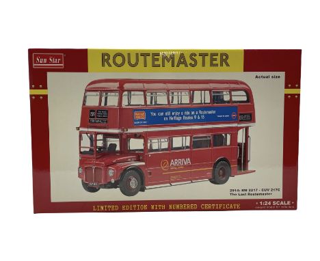 Sun Star Routemaster limited edition 1:24 scale bus 2914: RM 2217 - CUV 217C The Last Routemaster, boxed