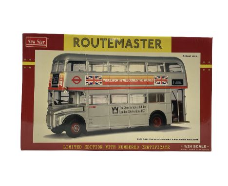 Sun Star Routemaster limited edition 1:24 scale bus 2911: RM1983 - ALD 983B 50th Anniversary of London Transport - gold, boxe